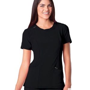 Cherokee Infinity Split Round Neck Solid Scrub Top